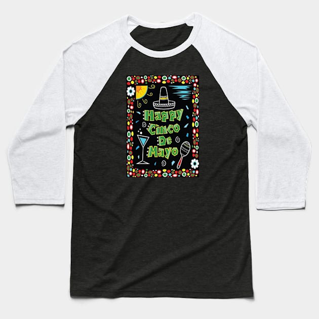 Happiness Of The Fiesta Baseball T-Shirt by Gimmick Tees